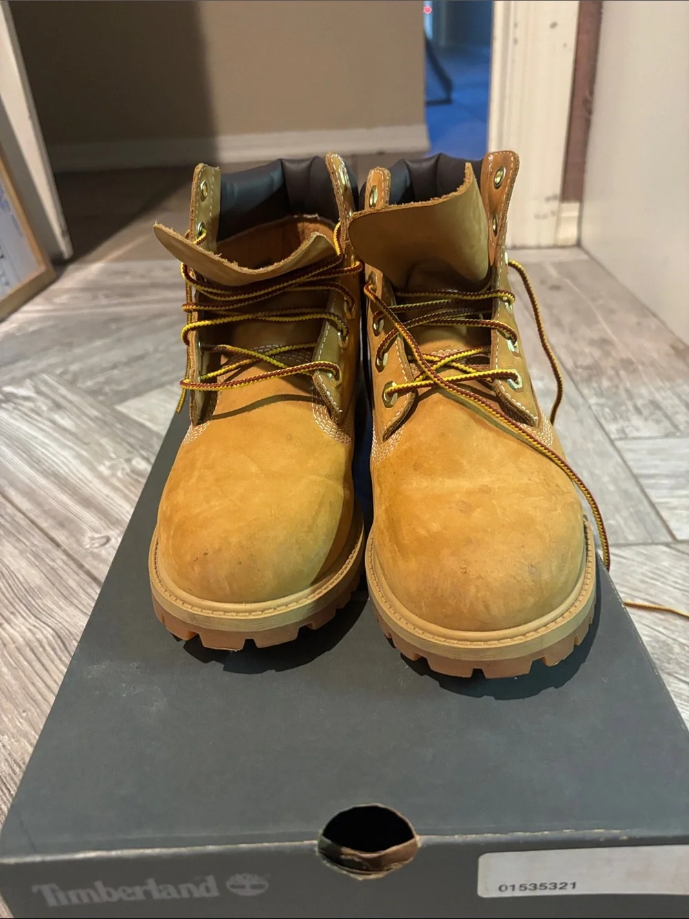 Timberland Kids Wheat Tan/Nubuck Lace-Up Work Boots